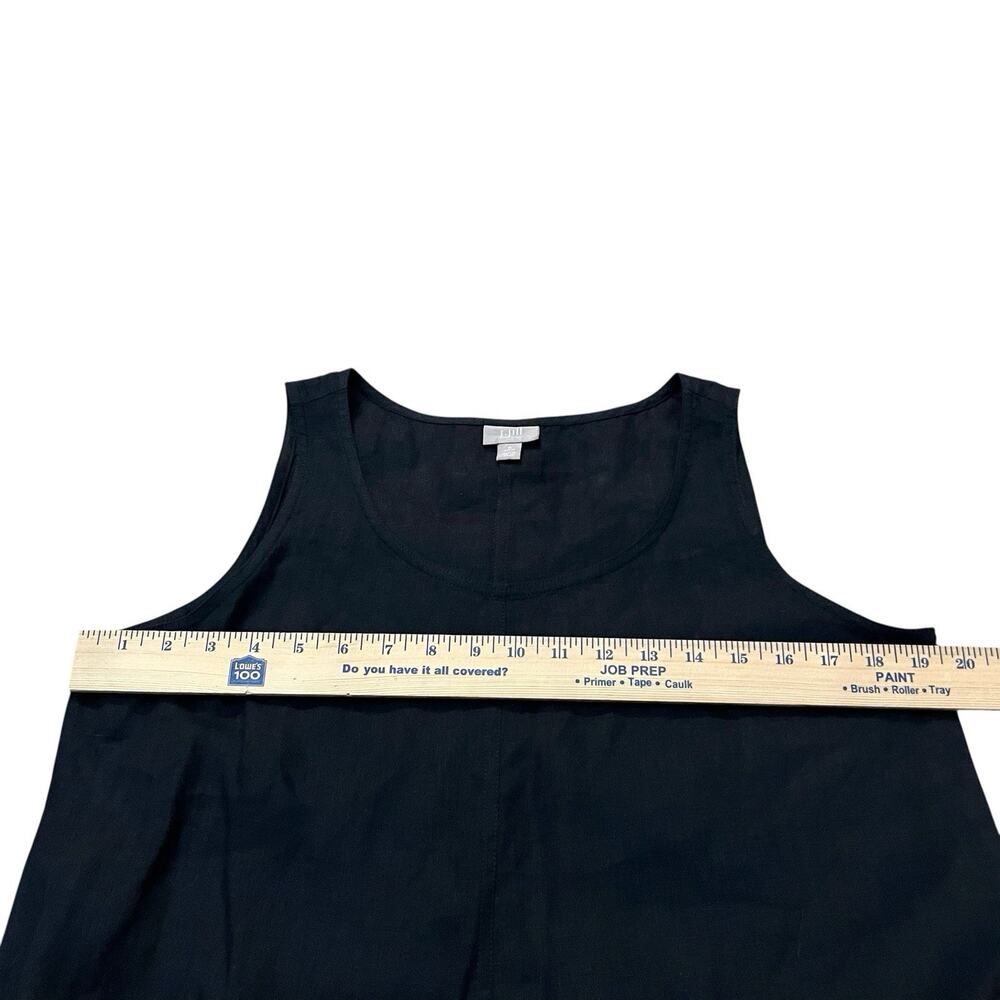 J Jill Linen Shift Dress Medium Petite Black Sleeveless Boho Vacation Casual - Picture 8 of 8